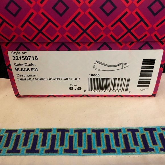 Tory Burch black Gabby Ballet size 6.5 - Picture 8 of 8